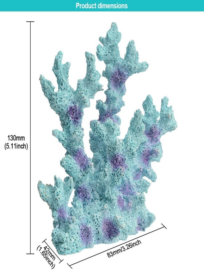 Saim Coral Ornament, Aquarium Resin Coral Decor Underwater Plants Fish Tank Decorations Aquarium Landscape Decoration - Blue+Purple - Image 3