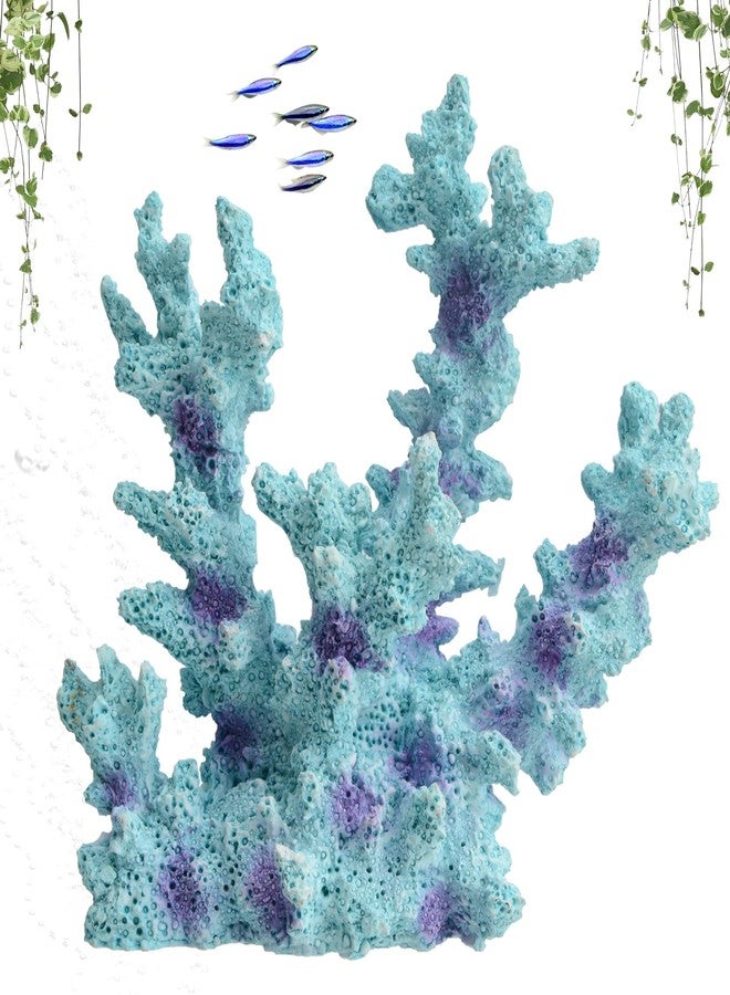 Saim Coral Ornament, Aquarium Resin Coral Decor Underwater Plants Fish Tank Decorations Aquarium Landscape Decoration - Blue+Purple - Image 1