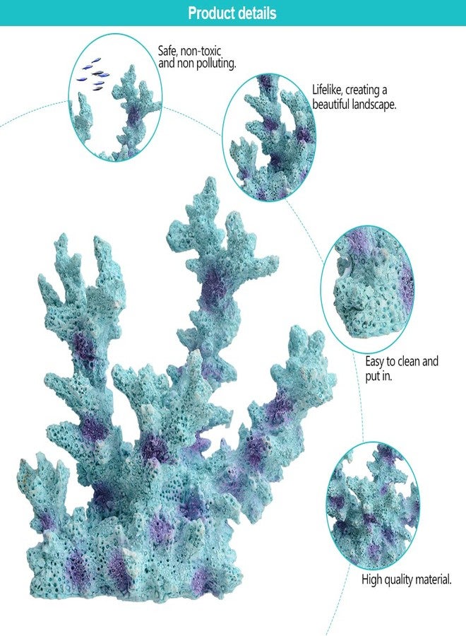 Saim Coral Ornament, Aquarium Resin Coral Decor Underwater Plants Fish Tank Decorations Aquarium Landscape Decoration - Blue+Purple - Image 5