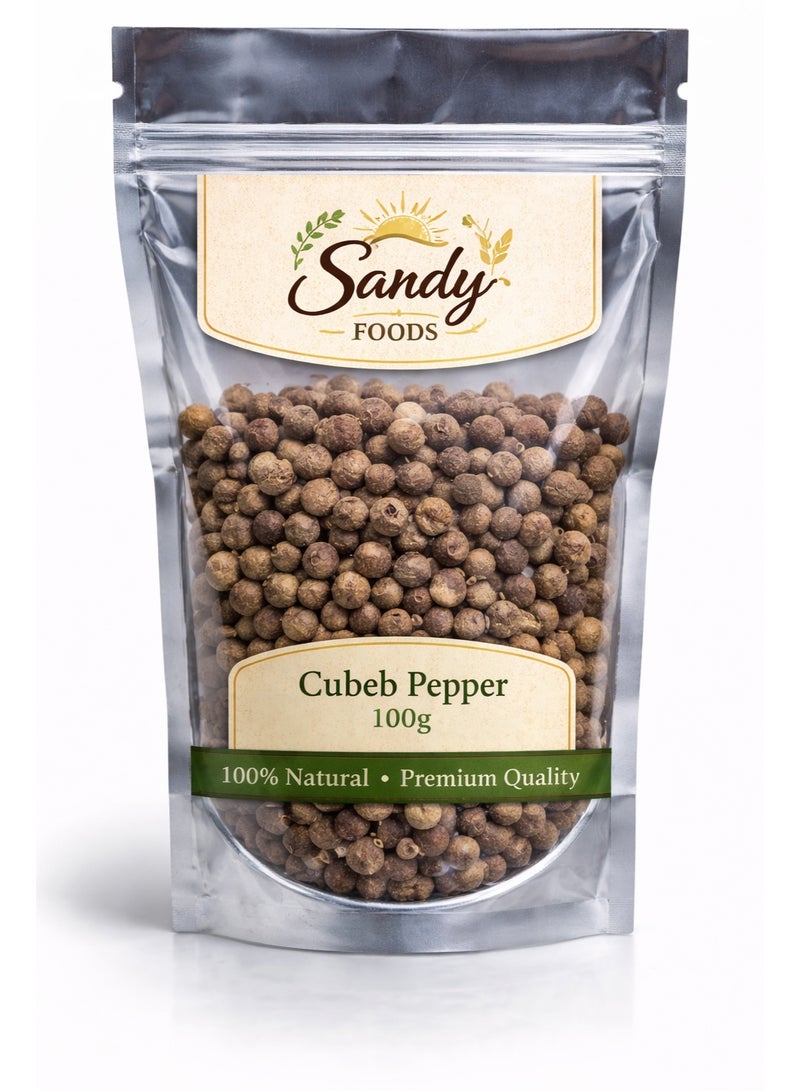 Sandy Foods Cubeb Pepper 100g - 100% Natural Spice - Strong Aromatic Flavor - High Quality - Image 1