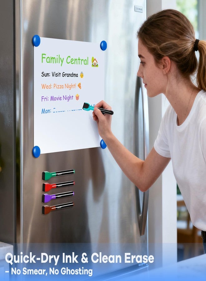 SUQJOY Magnetic Dry Erase Markers with Eraser Caps, 1-2mm Bullet Tip, Low Odor Quick Dry Ink, 12 Colors, Whiteboard Marker Set for Fridge Calendar Office, 12 Count - Image 5
