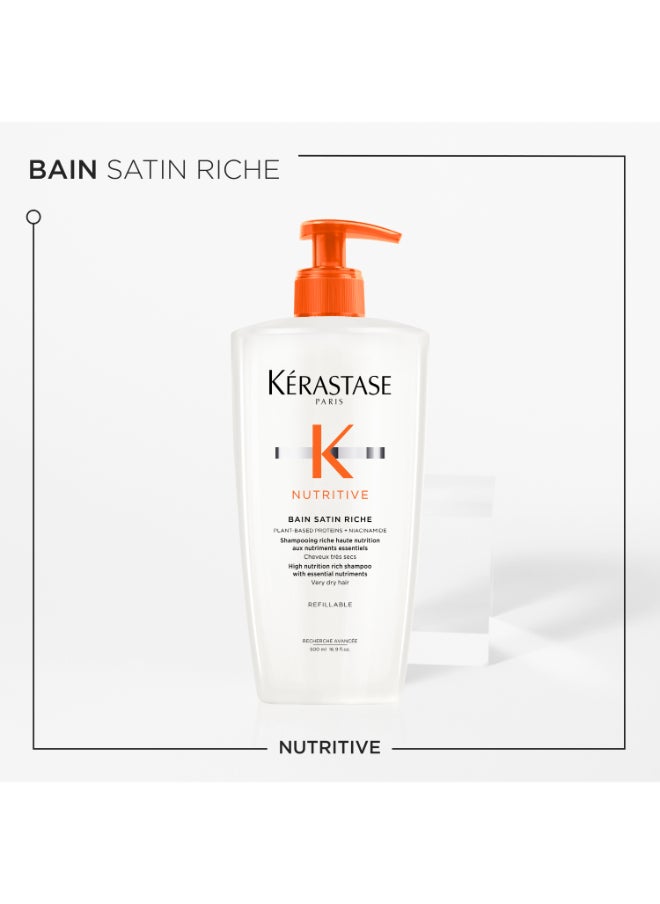 KERASTASE Nutritive Bain Satin Riche Shampoo For Very Dry Hair 500Ml  - Image 2