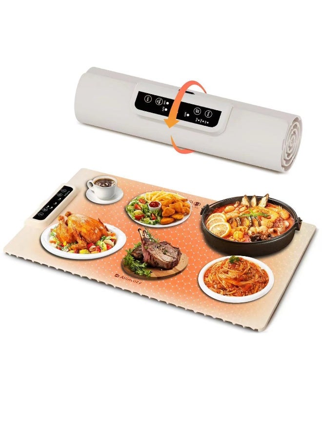 عام ترموستاتي سيليكون حصيرة متعددة الوظائف للطي الخضار الخضار الاحترار لوحة التدفئة المنزلية المحمولة الغذاء حصيرة - Image 1