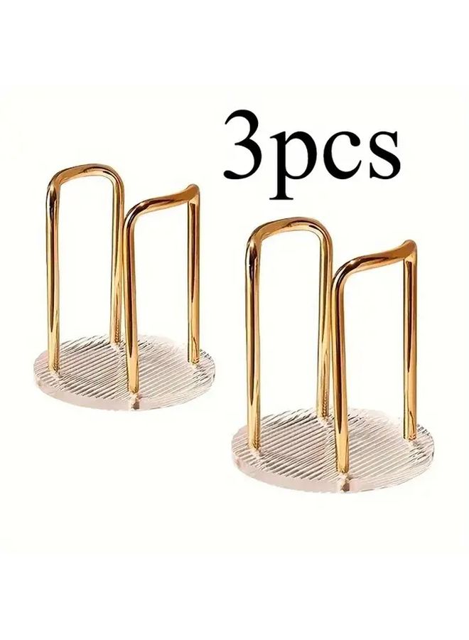 3pcs Elegant Cup Holders Sturdy Lightweight Organizer with Open Grid Base for Home Office Cafe Hotel - Image 1