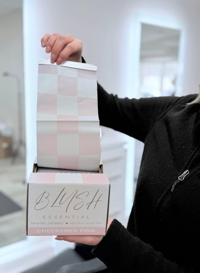Blush Essentials Blush Essential Checkered Pink Aluminum Hair Foils for Highlighting - 5"x10.75" Aluminum Sheets, 500 Foil Count - Professional Salon Foils,Foils for Highlighting and Coloring, Cute Hair Foils - Image 3