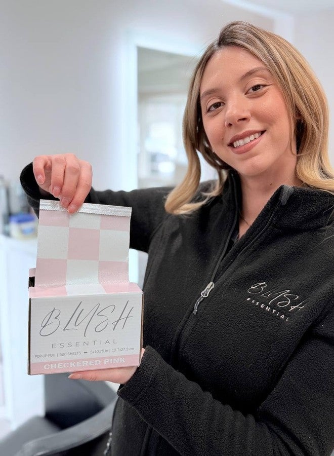 Blush Essentials Blush Essential Checkered Pink Aluminum Hair Foils for Highlighting - 5"x10.75" Aluminum Sheets, 500 Foil Count - Professional Salon Foils,Foils for Highlighting and Coloring, Cute Hair Foils - Image 4