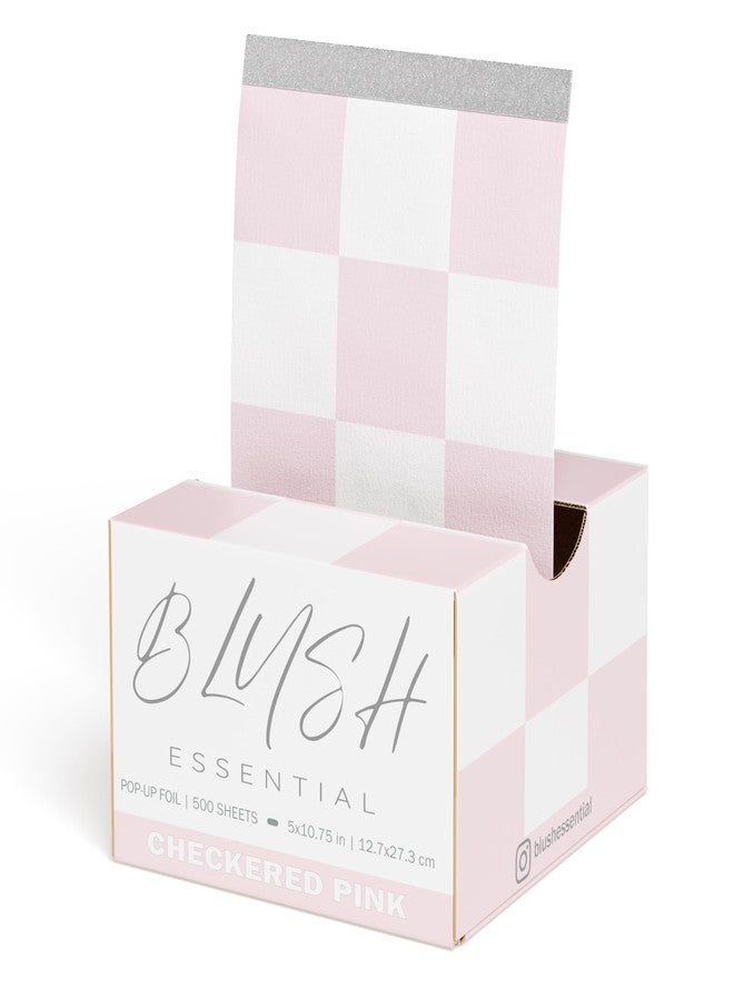 Blush Essentials Blush Essential Checkered Pink Aluminum Hair Foils for Highlighting - 5"x10.75" Aluminum Sheets, 500 Foil Count - Professional Salon Foils,Foils for Highlighting and Coloring, Cute Hair Foils - Image 1