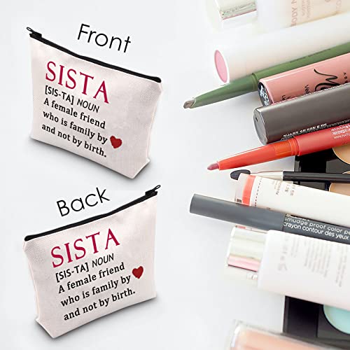 MNIGIU Sista Cosmetic Bag Afro Women Gift Black Girl Gift SisterHood Makeup Zipper Pouch Bag for African American Girl (SISTA) - Image 2