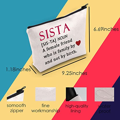 MNIGIU Sista Cosmetic Bag Afro Women Gift Black Girl Gift SisterHood Makeup Zipper Pouch Bag for African American Girl (SISTA) - Image 3