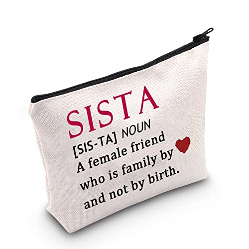 MNIGIU Sista Cosmetic Bag Afro Women Gift Black Girl Gift SisterHood Makeup Zipper Pouch Bag for African American Girl (SISTA) - Image 1