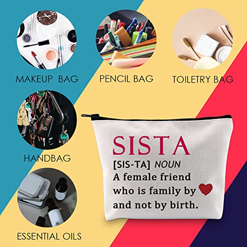 MNIGIU Sista Cosmetic Bag Afro Women Gift Black Girl Gift SisterHood Makeup Zipper Pouch Bag for African American Girl (SISTA) - Image 4