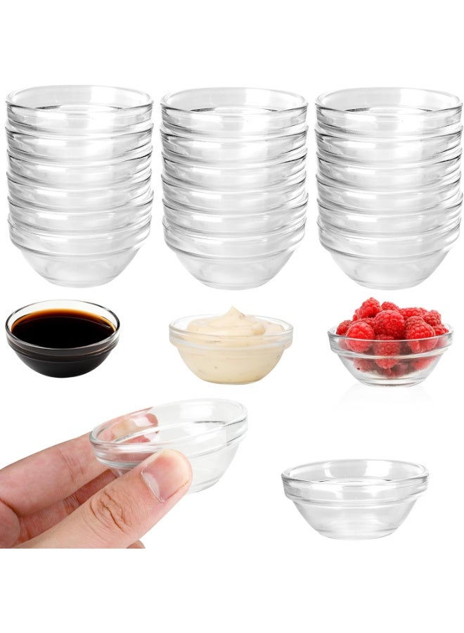 Mini Glass Bowls, 3in 2.5oz Small Prep Bowl, 10 Pack Dipping bowls, Sauce Bowls for Spice, Ramekins, Snack, Candy, Dessert, Ice Cream - Image 2