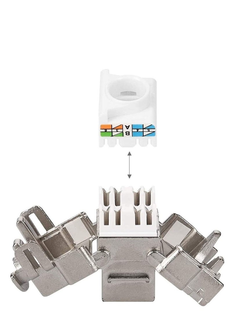 DKURVE وحدة إيثرنت DKURVE Cat6A محمية بمقبس Keystone RJ45 Cat 6A، 12 قطعة - Image 3