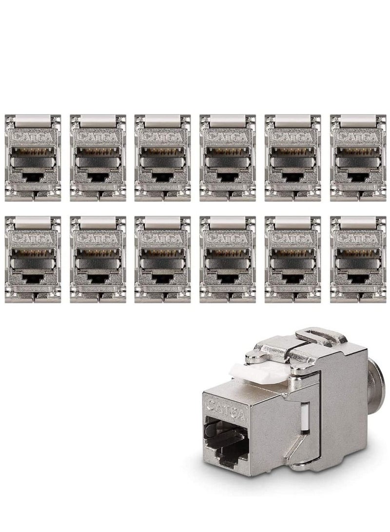DKURVE وحدة إيثرنت DKURVE Cat6A محمية بمقبس Keystone RJ45 Cat 6A، 12 قطعة - Image 1