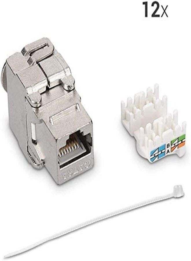 DKURVE وحدة إيثرنت DKURVE Cat6A محمية بمقبس Keystone RJ45 Cat 6A، 12 قطعة - Image 4