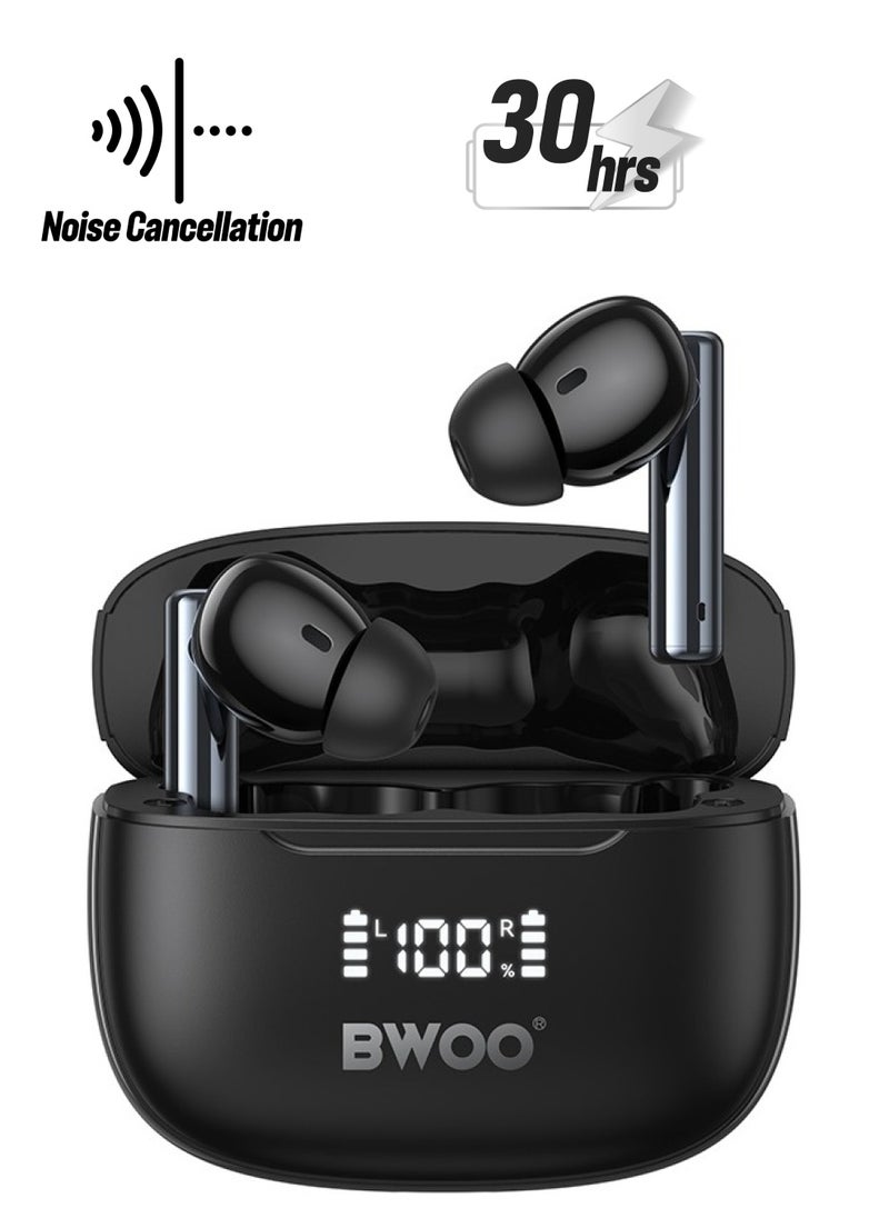 BWOO Bwoo in-ear Wireless Earbuds with Digital Display BT V5.3 for Gaming and HD Calls  - Image 1