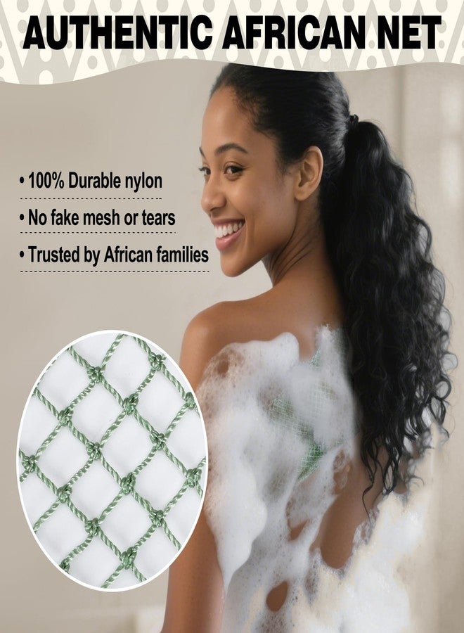 Zeefpod African Net Sponge Authentic-4 Packs African Exfoliating Net Sponge,Bath Sponges for Shower,42 inch Long for Normal to Sensitive Skin, for Daily use, Body Exfoliator Shower (Green,Pink,Blue,Grey) - Image 4