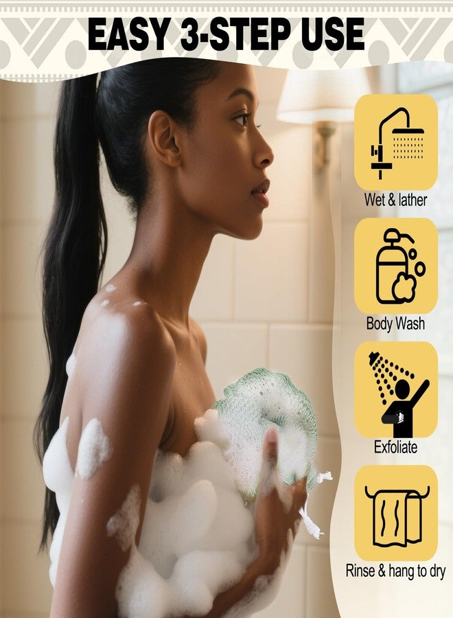 Zeefpod African Net Sponge Authentic-4 Packs African Exfoliating Net Sponge,Bath Sponges for Shower,42 inch Long for Normal to Sensitive Skin, for Daily use, Body Exfoliator Shower (Green,Pink,Blue,Grey) - Image 5