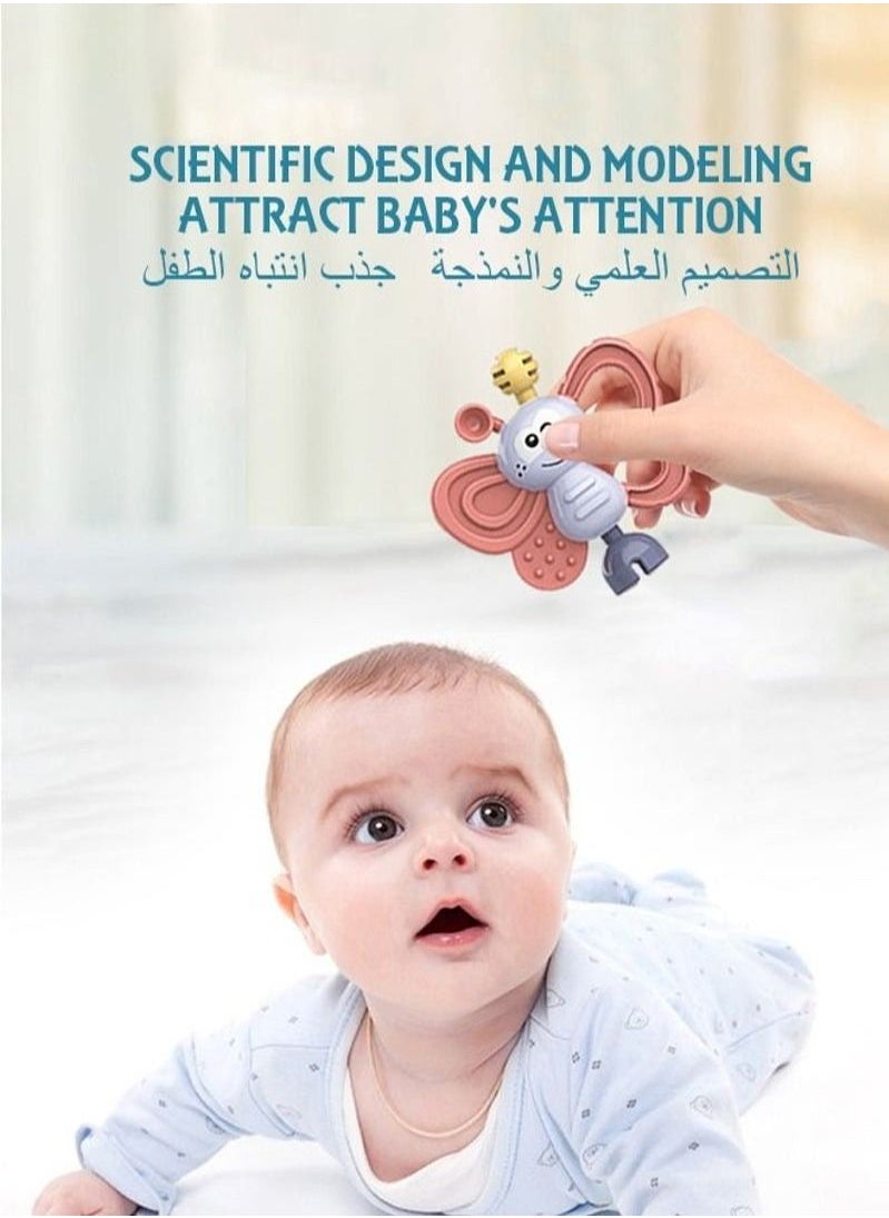 XiuWoo 10-Piece baby rattle toy, Infant teething toys, grab and spin rattles sensory toy set, food grade silicone material, newborn toys gift for babies 0-12-24 months boys girls, early educational toy set.  - Image 3