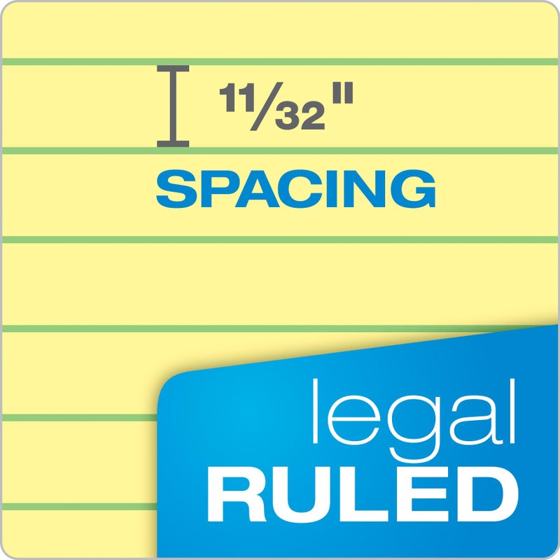 Ampad Evidence Dual Ruled Pad, Legal Ruling, Size 8.5 x 11.75 Inches, Canary Paper, 100 Sheets Per Pad (20-243) - Image 4