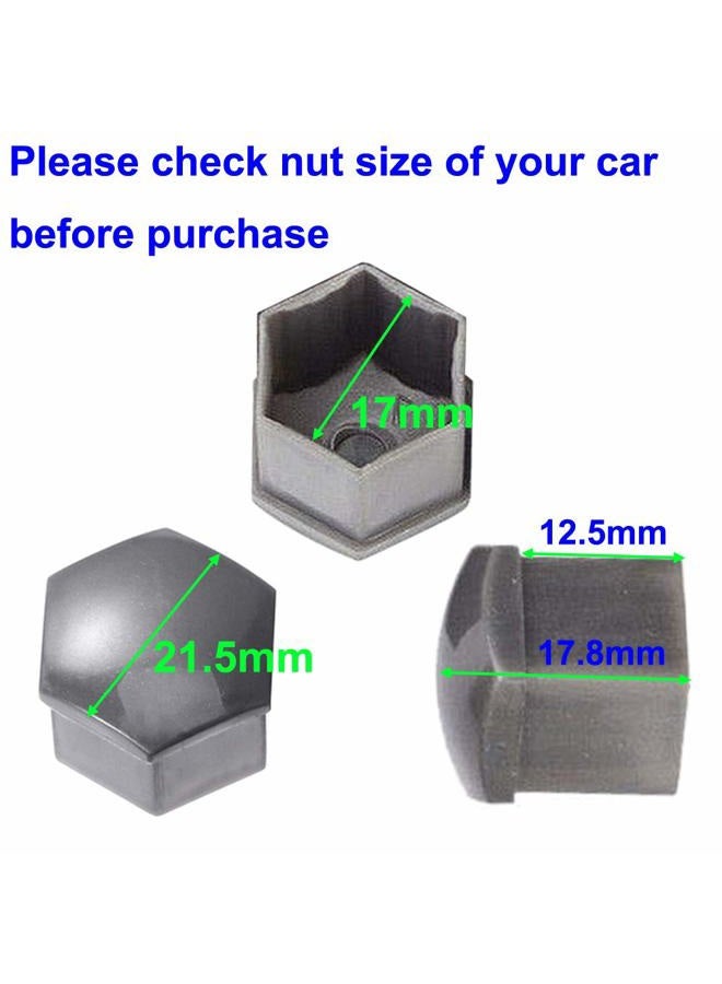 Gebildet 24pcs Wheel Nut Cap 17mm Wheel Bolt Nut Caps Covers, Hexagonal Tire Nut Covers with Removal Tool Set for Cars(Gray) - Image 4