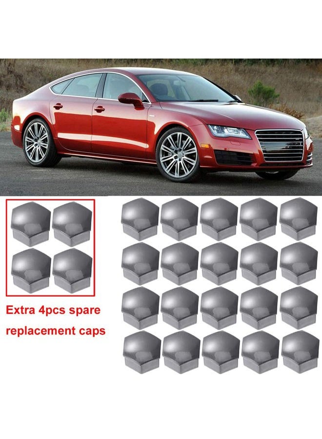 Gebildet 24pcs Wheel Nut Cap 17mm Wheel Bolt Nut Caps Covers, Hexagonal Tire Nut Covers with Removal Tool Set for Cars(Gray) - Image 2