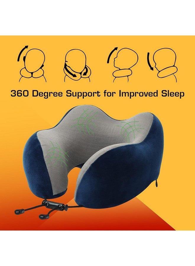 BigPlayer Royal Blue Neck Pillow for Travel & Comfort, Car Neck Rest - Travel Essential Car Pillow, Flight, and Train Accessory Pillow for Neck Pain Relief & Neck Pillow for Sleeping - Image 3