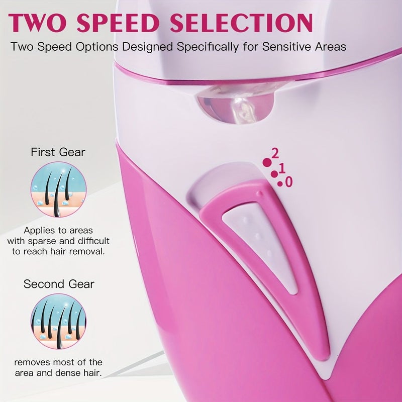 Rose Red USB Rechargeable Hair Removal Device With Beard Removal Blade And Light For Men And Women - Image 3