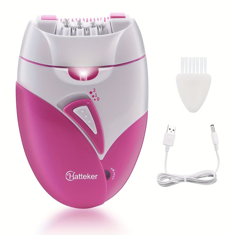 Rose Red USB Rechargeable Hair Removal Device With Beard Removal Blade And Light For Men And Women - Image 2