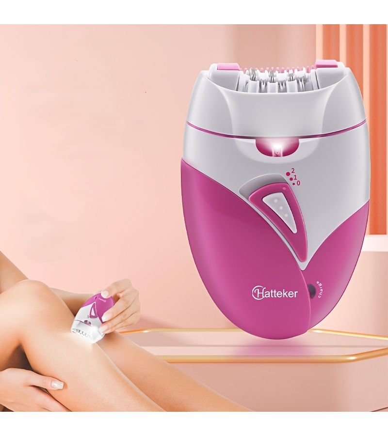 Rose Red USB Rechargeable Hair Removal Device With Beard Removal Blade And Light For Men And Women - Image 1