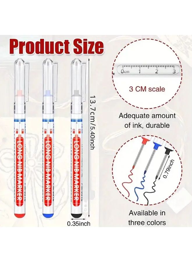 7PCS Black 20mm Deep Hole Long Tip Metal Punching Pens for Bathroom and Woodworking - Image 4