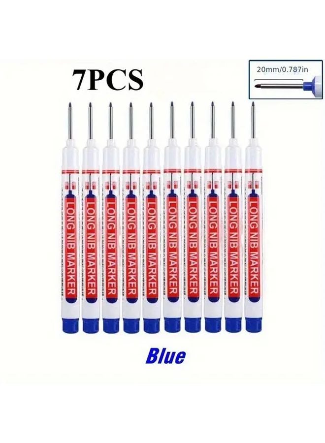 7PCS Black 20mm Deep Hole Long Tip Metal Punching Pens for Bathroom and Woodworking - Image 5