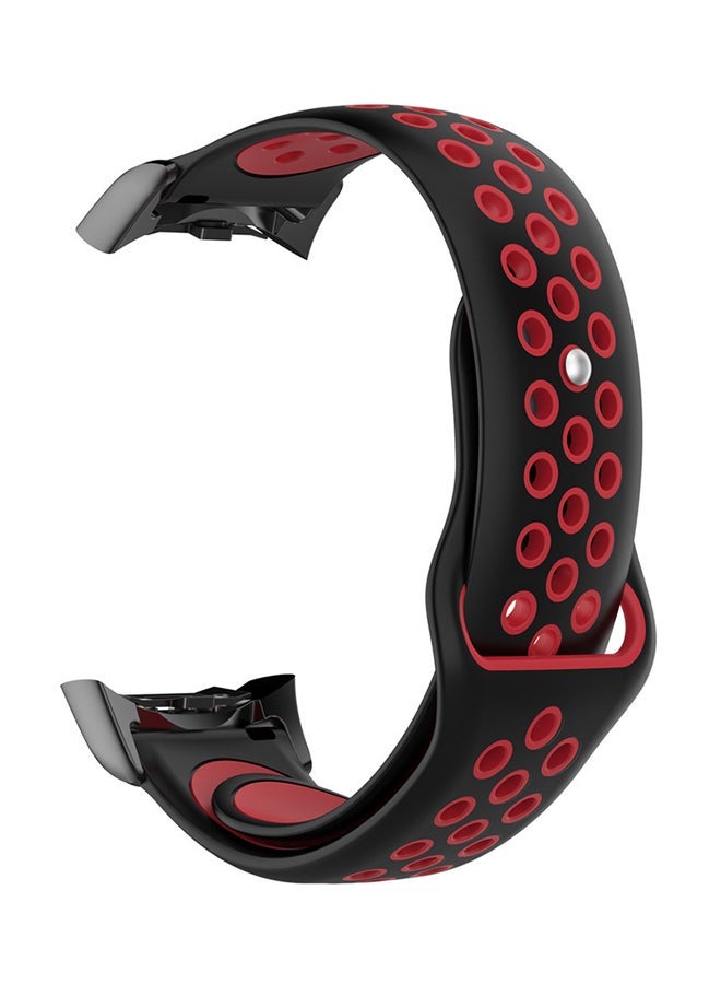 NIBEMINENT Replacement Silicone Band Strap For Samsung Gear Fit2/Fit2 Pro Black/Red - Image 1
