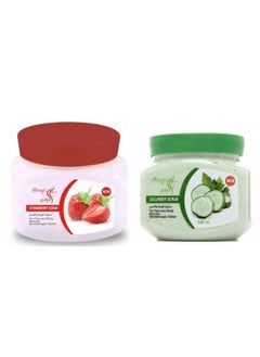 2 PIECE Scrubbing cream for face and body with Strawberry and cucumber