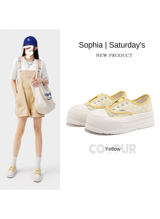 SAFIYA New Chinese Style】saturday's Lazy Slip-on Women's New High-value Lightweight Thick-sole Mesh Fisherman Shoes - Image 2