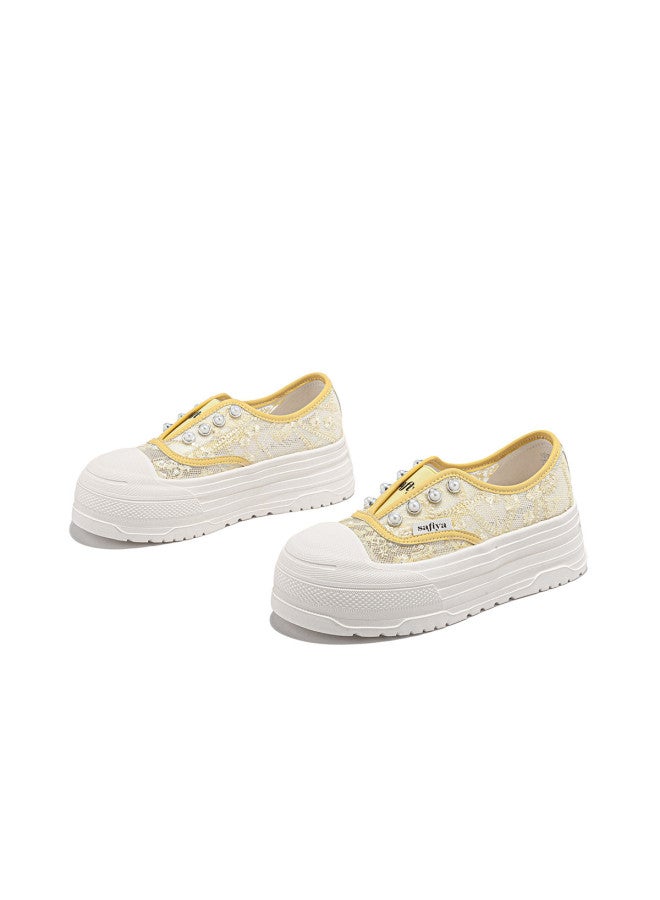 SAFIYA New Chinese Style】saturday's Lazy Slip-on Women's New High-value Lightweight Thick-sole Mesh Fisherman Shoes - Image 3