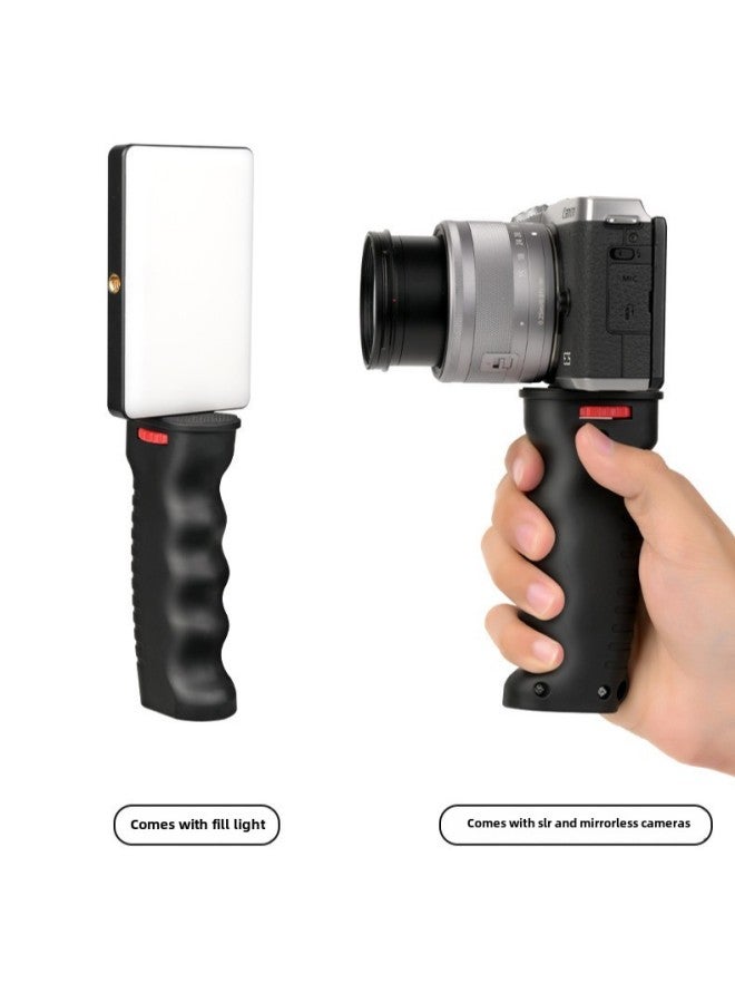Suitable For Gopro Shadow Stone 360 Dajiang VR Camera Shooting Handheld Stabilizer Anti-shake Live Universal Handle-Colour:Grip Bracket + Hot Shoe Clip Fill Light - Image 5