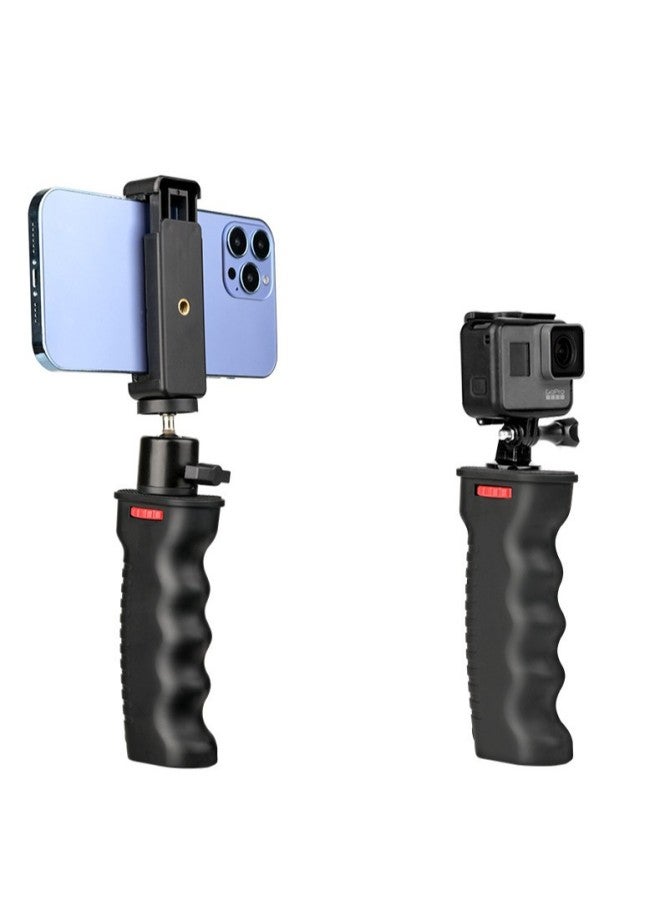 Suitable For Gopro Shadow Stone 360 Dajiang VR Camera Shooting Handheld Stabilizer Anti-shake Live Universal Handle-Colour:Grip Bracket + Hot Shoe Clip Fill Light - Image 4