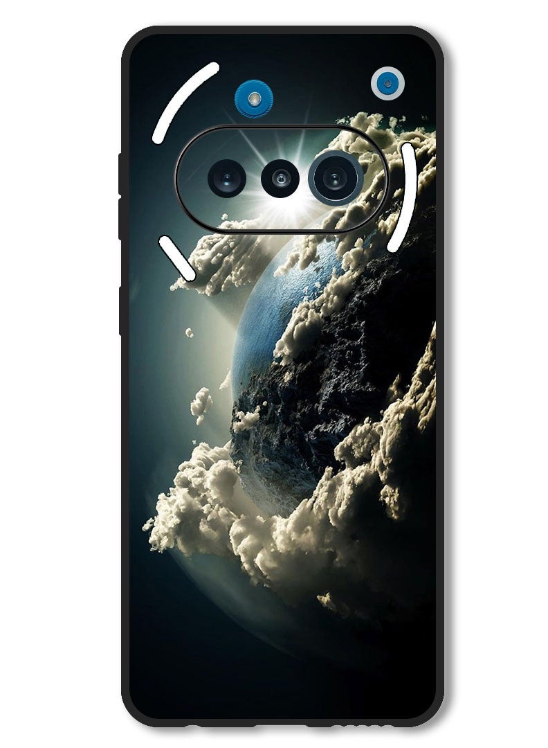 Theodor Case Compatible with Nothing Phone 3a Protection Shockproof Bumper Cover Space Earth Sun - Image 1