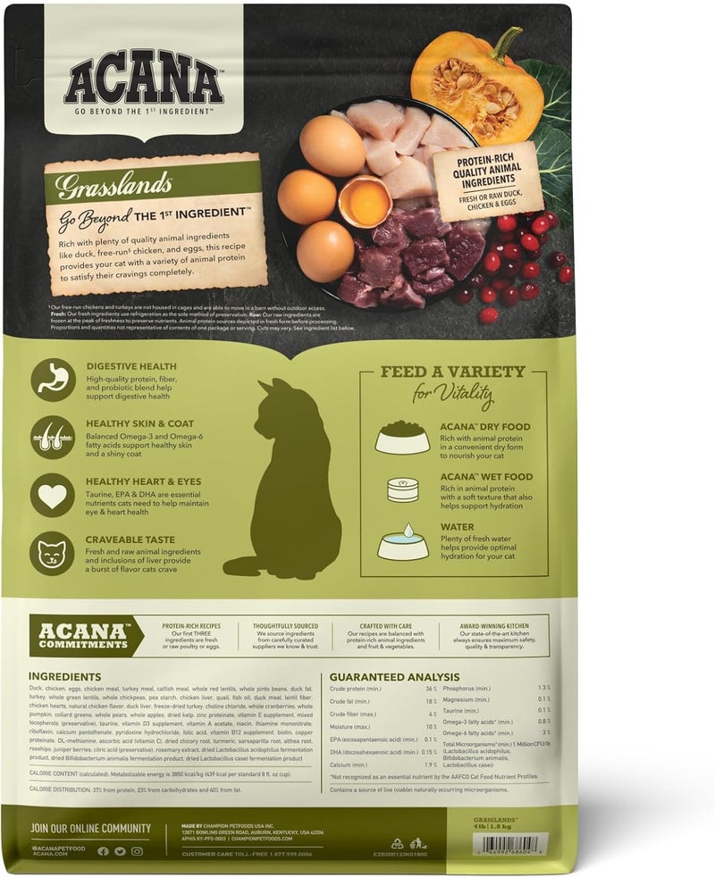 REF. Acana Highest Protein Grassland Dry Cat Food - 1.8KG - Image 2