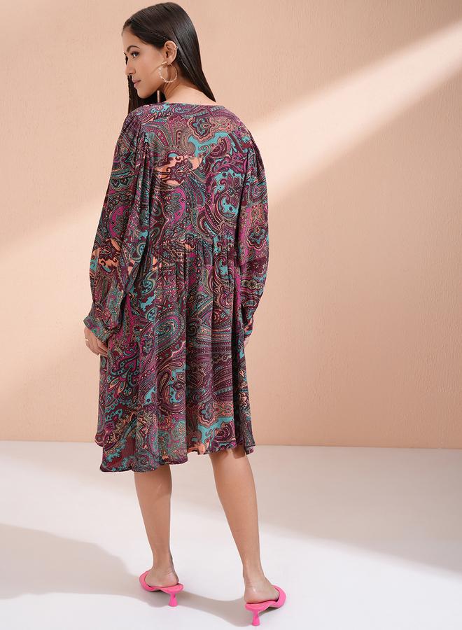 فيشود فستان ميدي بطبعة بيزلي - Image 3