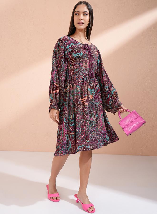 فيشود فستان ميدي بطبعة بيزلي - Image 2