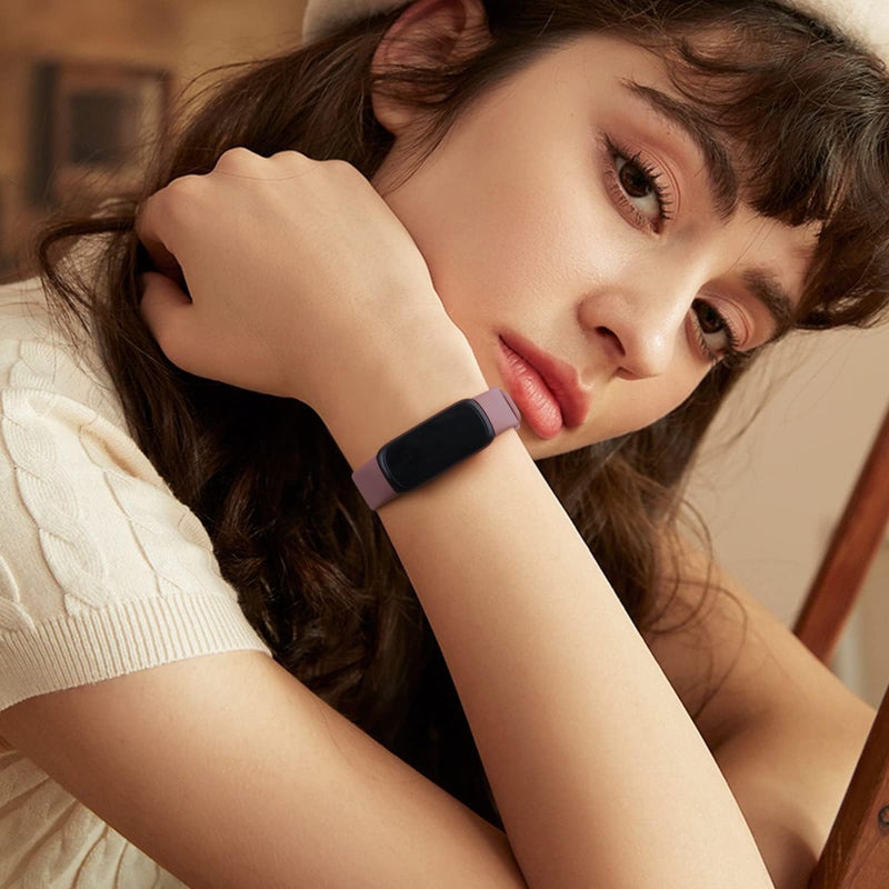 Meliya for Fitbit Inspire 3 Bands Women Men, Soft Silicone Adjustable Wristband Replacement Sport Straps Compatible with Fitbit Inspire 3 Fitness Tracker (Smoke Violet) - Image 5