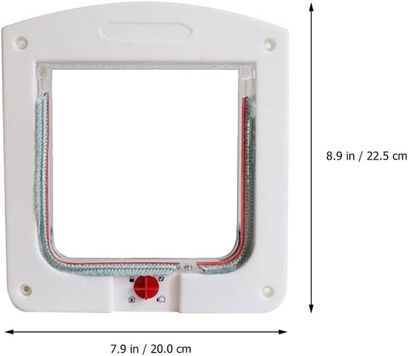 Abaodam 2pcs Small Controllable Cat Doors Pet Flap Doors with Lock for Home Use White and Brown Suitable for Small Cats and Dogs - Image 1