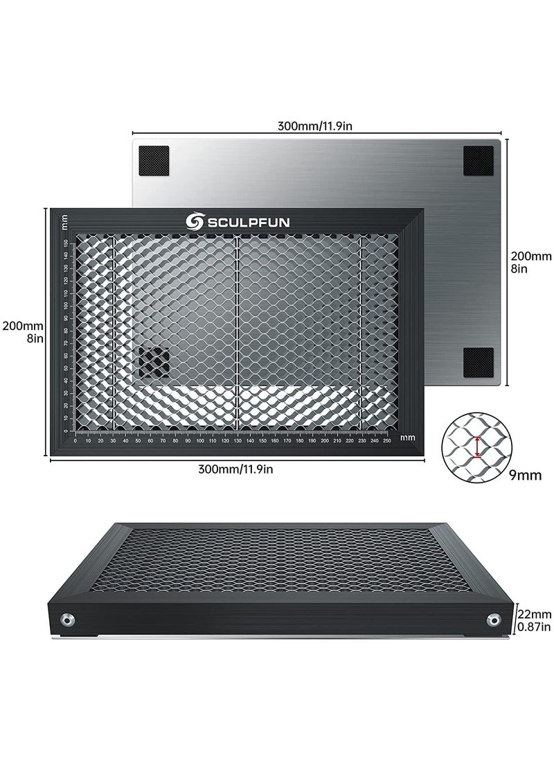 SCULPFUN - SCULPFUN Laser Comb Working Table Mate for CO2 Diode Laser Engraver Cutting Machine, 2 Pack High Strength Steel Honeycomb Plates Panel Board Bed Platform 300x200mm - Image 1