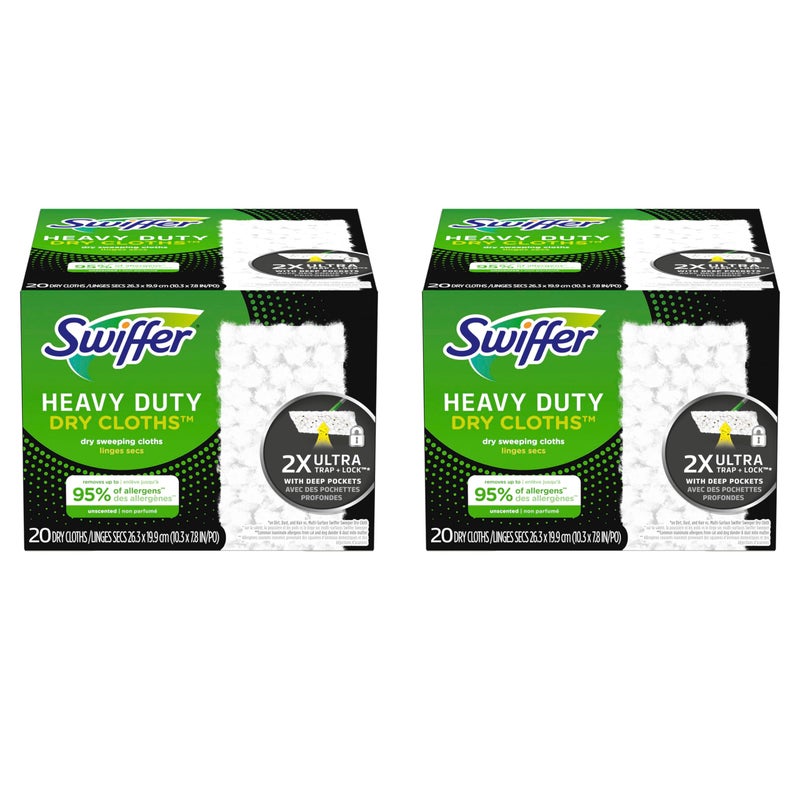 Swiffer Sweeper Heavy Duty Mop Pad Refills for Floor Mopping and Cleaning, All Purpose Multi Surface Floor Cleaning Product, 20 Count, 2 Pack - Image 1