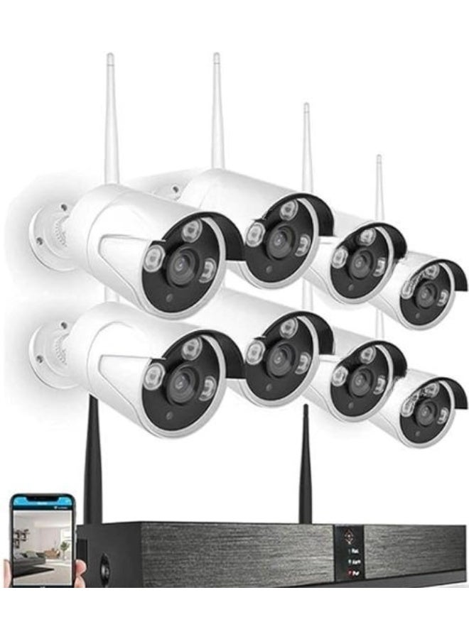 8-Channel Wireless 2.0MP HD Security System for Outdoor/Indoor with NVR - Image 1
