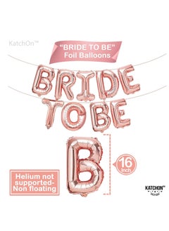 KATCHON Rose Gold Balloons With 17-Piece Packaging Decorations Bachelor Parties Large Balloons In The Shape Of 32-Inch Diamond Ring Balloons For Bride Decorations Wedding Decorations  - Image 3