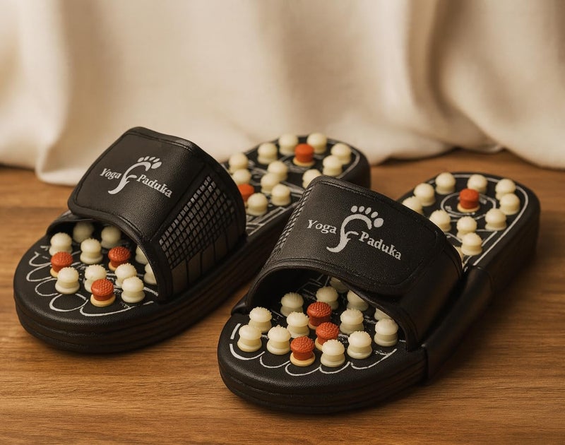 Vemlons Yoga Paduka Spring Acupressure & Magnetic Therapy Acupressure Slippers Unisex Natural Foot Massager for Full Body Blood Circulation Acupressures Paduka Slipper's for Men & Women (5) - Image 2