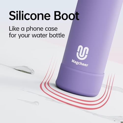 Magcheer Insulated Magnetic Water Bottle - Reusable Stainless Steel Bottle with MagSafe Compatible Phone Holder - Keeps Cold for 24 Hours - Perfect for Gym, Sports, and Travel - Lavender 24oz - Image 5